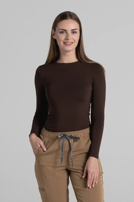 Longsleeve medyczny damski - Sweet chocolate - Bamboo collection