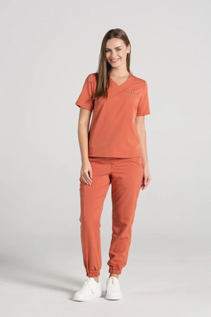 Spodnie medyczne joggery damskie - Merit - Pumpkin spice - KangooSoft Premium