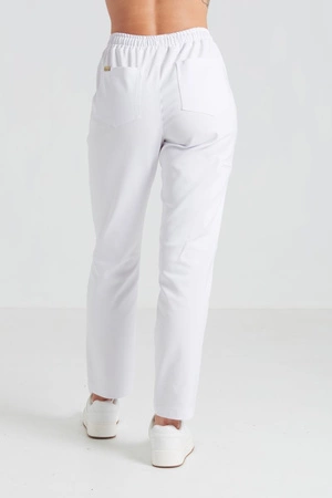 Spodnie medyczne proste damskie - Merit - Pearl white - KangooNature