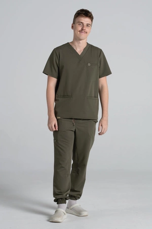 Bluza medyczna męska - Sokrates - Tuscan moss - KangooSoft Premium