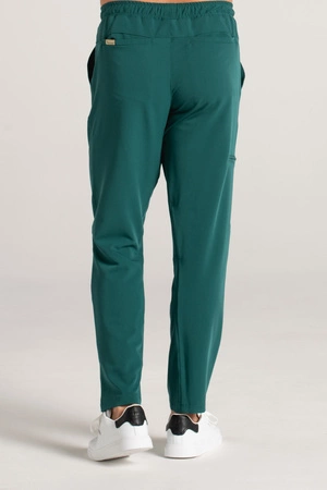 Spodnie medyczne proste męskie - Sokrates - Bottle green - KangooSoft Premium