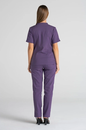 Elegancka bluza medyczna damska ze stójką May - Amethyst - Kangoomed by Emily