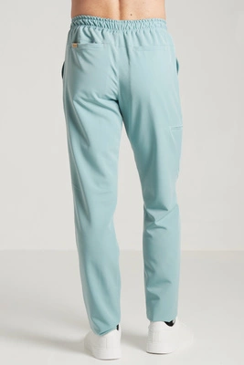 Spodnie medyczne proste męskie - Sokrates - Sky blue