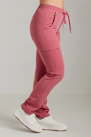 Spodnie medyczne proste damskie - Merit - Raspberry pink