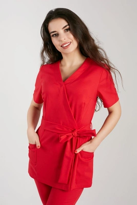 Tunika medyczna damska premium KangooNature - Bold red