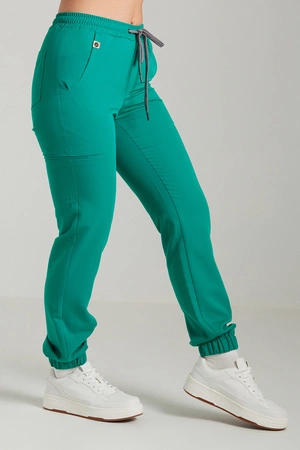 Spodnie medyczne joggery damskie - Merit - Medical green
