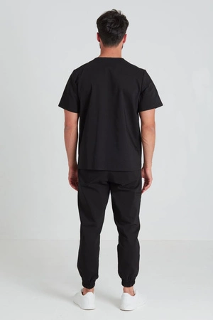 Spodnie medyczne joggery męskie - Sokrates - Jet black - KangooNature