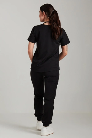 Spodnie medyczne joggery damskie - Merit - Onyx black