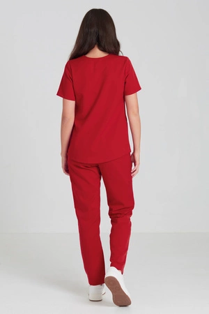 Spodnie medyczne proste damskie - Merit - Poppy red