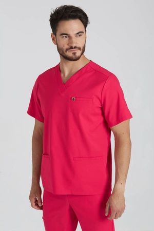 Bluza medyczna męska - Sokrates - Bold red - KangooNature