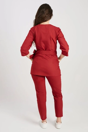 Spodnie medyczne przylegające damskie - KangooNature - Classic burgundy