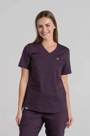 Bluza medyczna damska - Merit - Dark plum - KangooNature