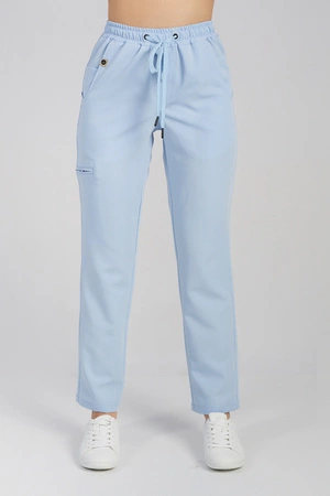 Spodnie medyczne proste damskie - Merit - Celestial blue
