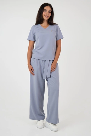 Krótka bluza medyczna damska Florence - Dove - KangooSoft