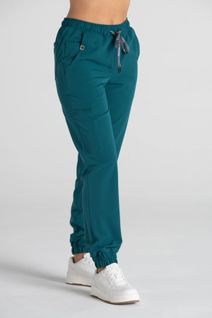 Spodnie medyczne joggery damskie - Merit - Mermaid blue - KangooSoft Premium