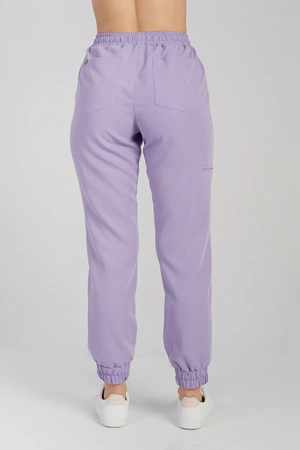 Spodnie medyczne joggery damskie - Merit - Lilac dream