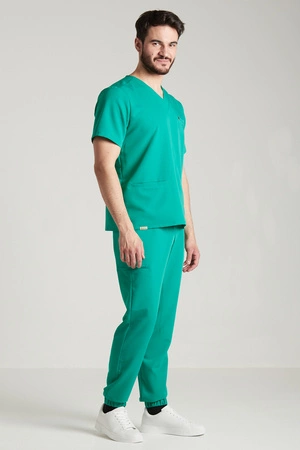 Spodnie medyczne joggery męskie - Sokrates - Medical green