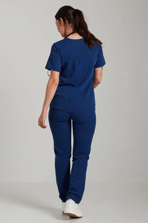 Spodnie medyczne proste damskie - Merit - Dark denim