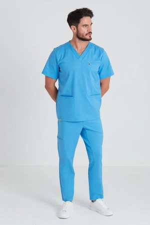 Bluza medyczna męska - Sokrates - Azure blue - KangooNature