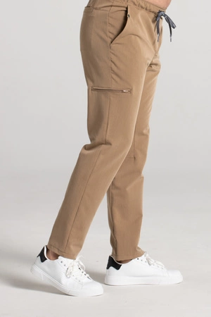 Spodnie medyczne proste męskie - Sokrates - Caramel - KangooSoft Premium