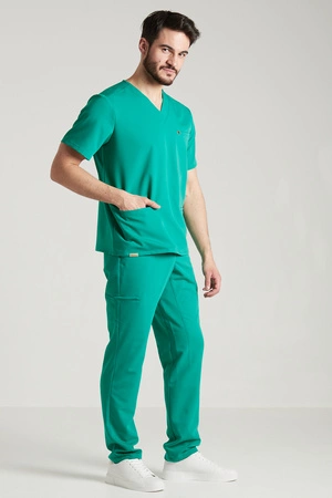 Spodnie medyczne proste męskie - Sokrates - Medical green