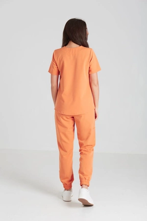 Spodnie medyczne joggery damskie - Merit - Tangerine