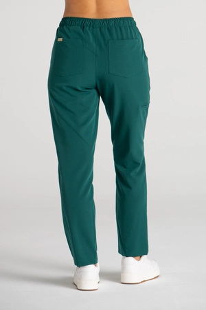 Spodnie medyczne proste damskie - Merit - Bottle green - KangooSoft Premium