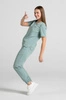 Krótka bluza medyczna damska Florence - Wild sage - KangooSoft Premium