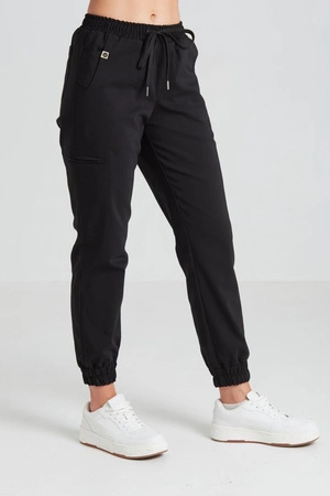 Spodnie medyczne joggery damskie - Merit - Jet black - KangooNature
