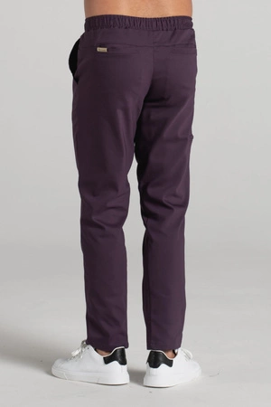 Spodnie medyczne proste męskie - Sokrates - Dark plum - KangooNature