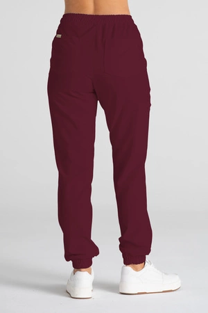 Spodnie medyczne joggery damskie - Merit - Cranberry - KangooSoft Premium