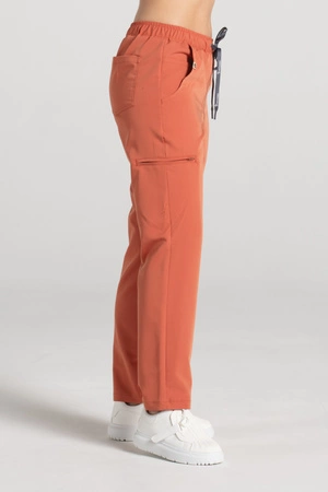 Spodnie medyczne proste damskie - Merit - Pumpkin spice - KangooSoft Premium