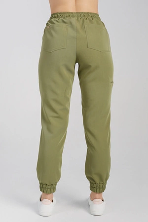 Spodnie medyczne joggery damskie - Merit - Khaki
