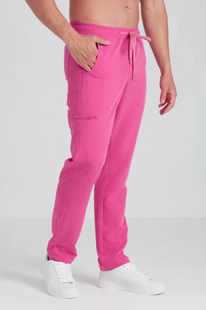 Spodnie medyczne proste męskie - Sokrates - Hot pink