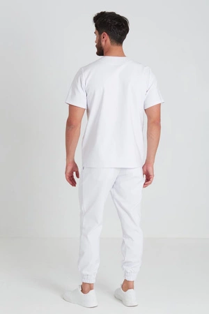 Bluza medyczna męska - Sokrates - Pearl white - KangooNature