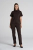 Elegancka koszula medyczna damska Rebecca - Dark chocolate - Kangoomed by Emily