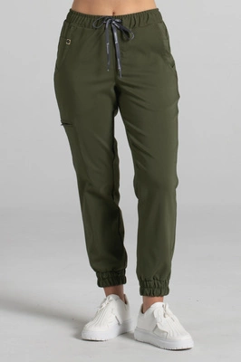 Spodnie medyczne joggery damskie - Merit - Military green - KangooNature