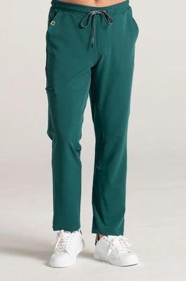 Spodnie medyczne proste męskie - Sokrates - Bottle green - KangooSoft Premium