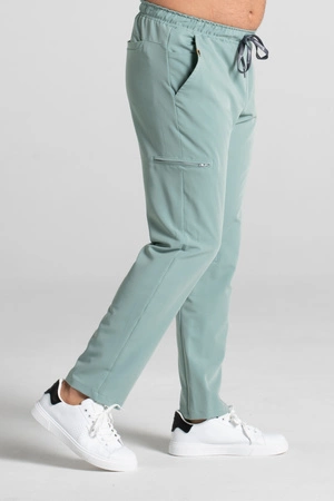 Spodnie medyczne proste męskie - Sokrates - Wild sage - KangooSoft Premium