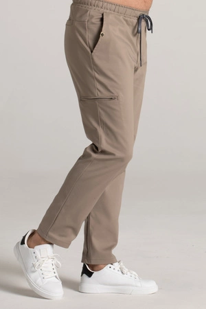 Spodnie medyczne proste męskie - Sokrates - Taupe - KangooNature