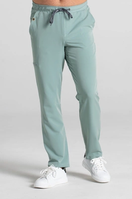 Spodnie medyczne proste męskie - Sokrates - Wild sage - KangooSoft Premium