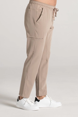 Spodnie medyczne proste męskie - Sokrates - Perfect beige - KangooSoft Premium