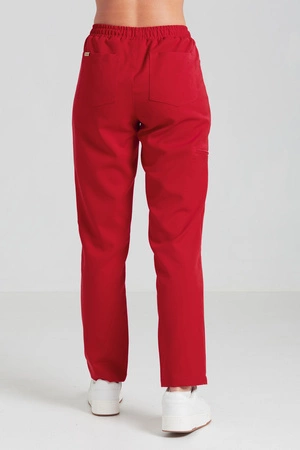 Spodnie medyczne proste damskie - Merit - Poppy red