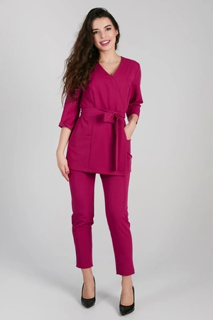 Tunika medyczna damska - rękaw 3/4 - Jazzberry jam