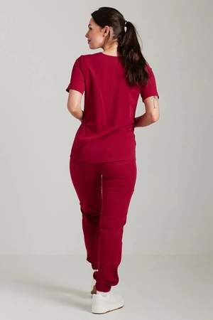 Spodnie medyczne joggery damskie - Merit - Electric currant