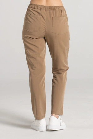 Spodnie medyczne proste damskie - Merit - Caramel - KangooSoft Premium