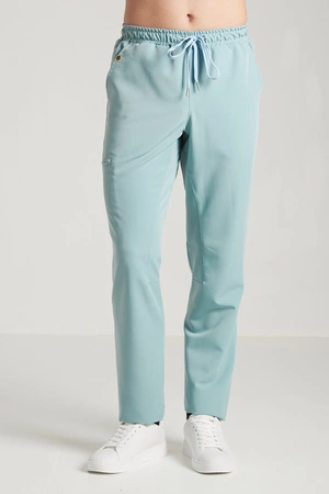 Spodnie medyczne proste męskie - Sokrates - Sky blue