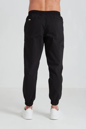 Spodnie medyczne joggery męskie - Sokrates - Jet black - KangooNature