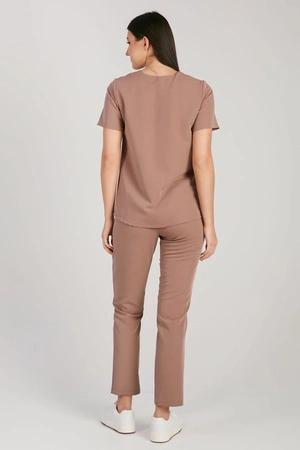 Spodnie medyczne proste damskie - Merit - Mocha