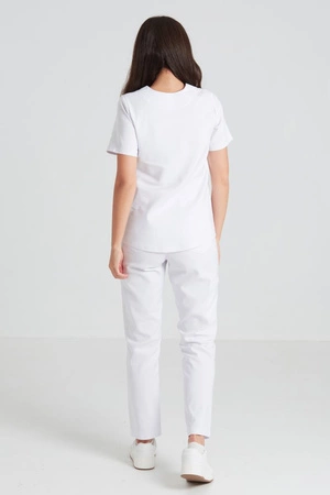 Spodnie medyczne proste damskie - Merit - Pearl white - KangooNature